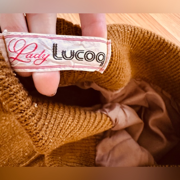 1970s vintage style retro Astrological Zodiac Cancer Crab Brown Knit Midi Skirt - Picture 6 of 8